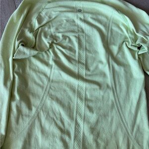 Lululemon highlighter yellow long sleeve perforated top